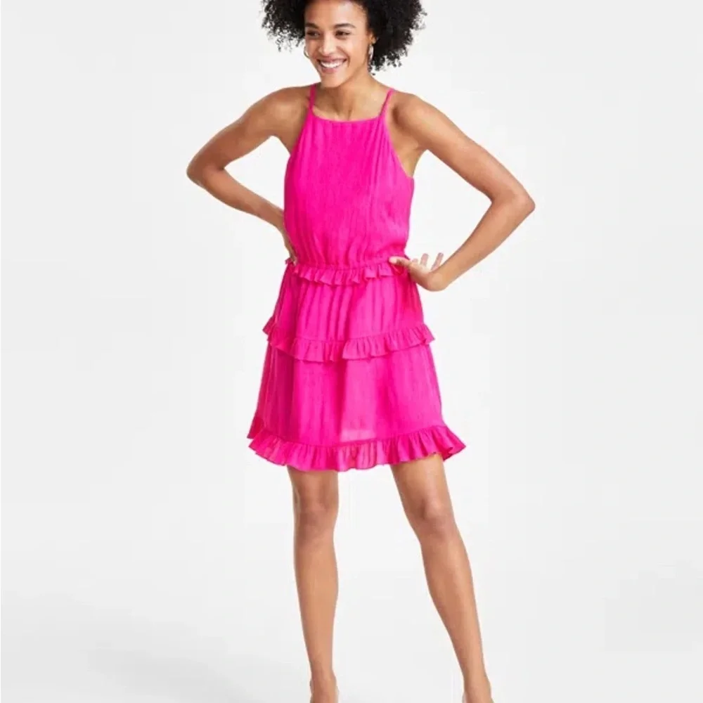 the bar pink ruffle dress Bar Iii Women's Ruffled Sleeveless Mini Dress, Created for Macy's - Pink Peacock